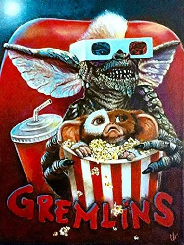 Gremlins Film Cinema Movie Classic Retro Metal Wall Sign Vintage Plaque Decor Metal Wall Plaque 12x8 inch Santa Decoration