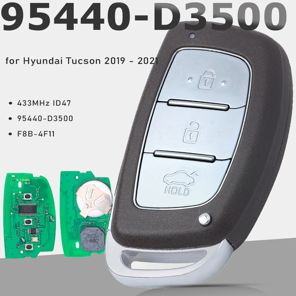 

KEYECU 95440-D3500, F8B-4F11 433 МГц ID47 Смарт-брелок без ключа для Hyundai Tucson 2019 2020 2021