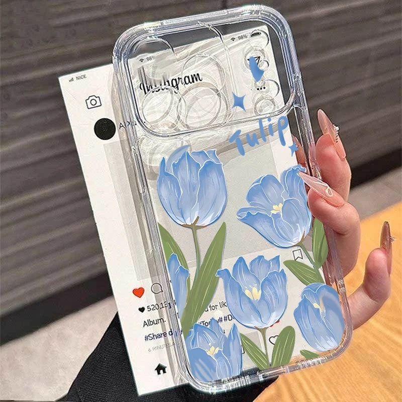 Niedliche Erdbeerblumen Handyhülle für iPhone 17 16 15 11 12 14 13 Pro Max Mini X XS XR 7 Plus 17E Stoßfeste Transparente Schutzhülle – Detail 4