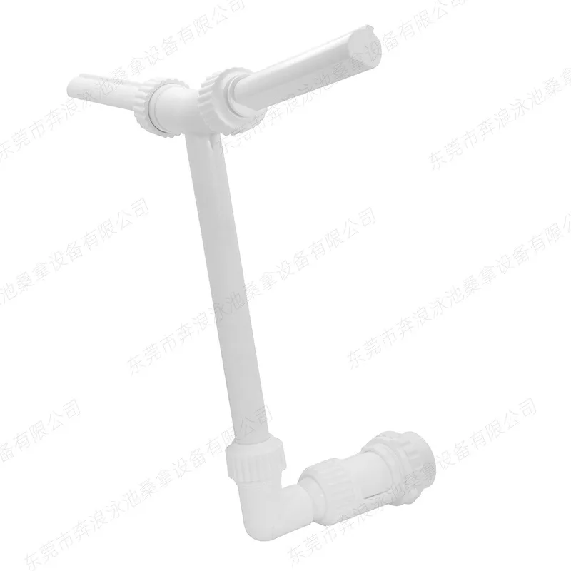 Pool Fountain Dual Head Sprayer Bracket Mounted Waterfall Feature with Pipe Adapter for Swimming Pool SPA Pond Garden Sprinkler