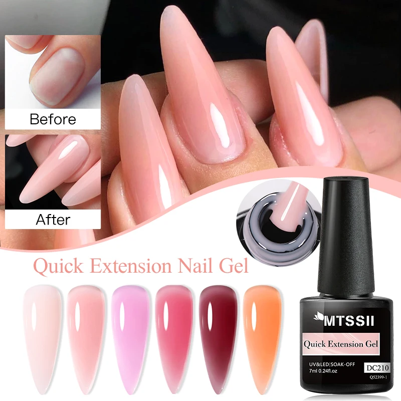 Mtssii 7ML Quick Extension Nail Gel Vernis Semi Permanent Acrylic Crystal Clear Nude Pink Gel Nail Polish UV Construction Gel