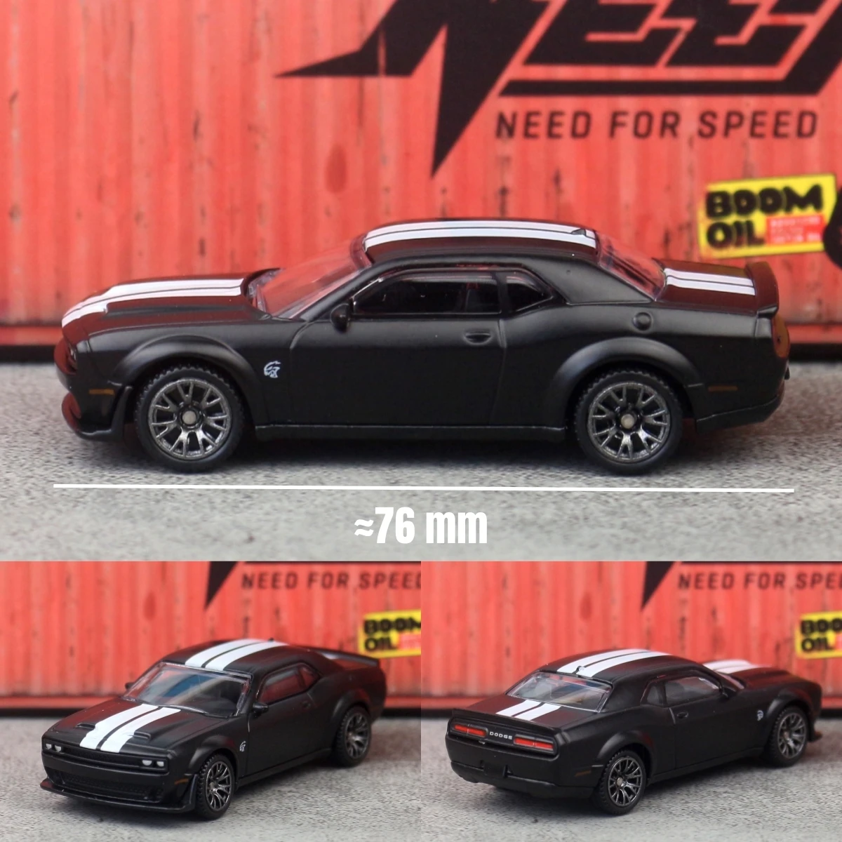 CCA 1/64 Dodge Challenger SRT Spielzeugauto-Modell Druckguss-Legierungsfahrzeug Miniatur mit Freilaufrollen Sammlerstück Geschenk für Kinder Jungen – Detail 4