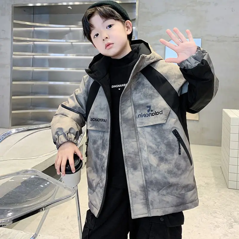 4-16Yrs Teens Big Boys Spring Autumn Pocket Jacket 2026 New Casual Clothes Large Children's Zipper Hooded Windproof Kid Overcoat