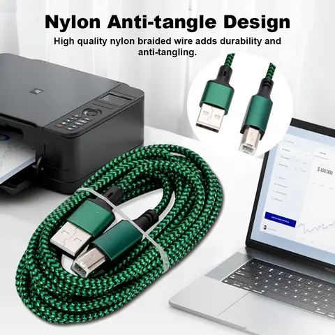 0,5–3 m USB 2.0 A till B skrivarkabel Universal höghastighets A till B hane till hane-kabel Höghastighetsskrivarkabel för bärbar dator och telefon 6 best sales USB A till B - №5