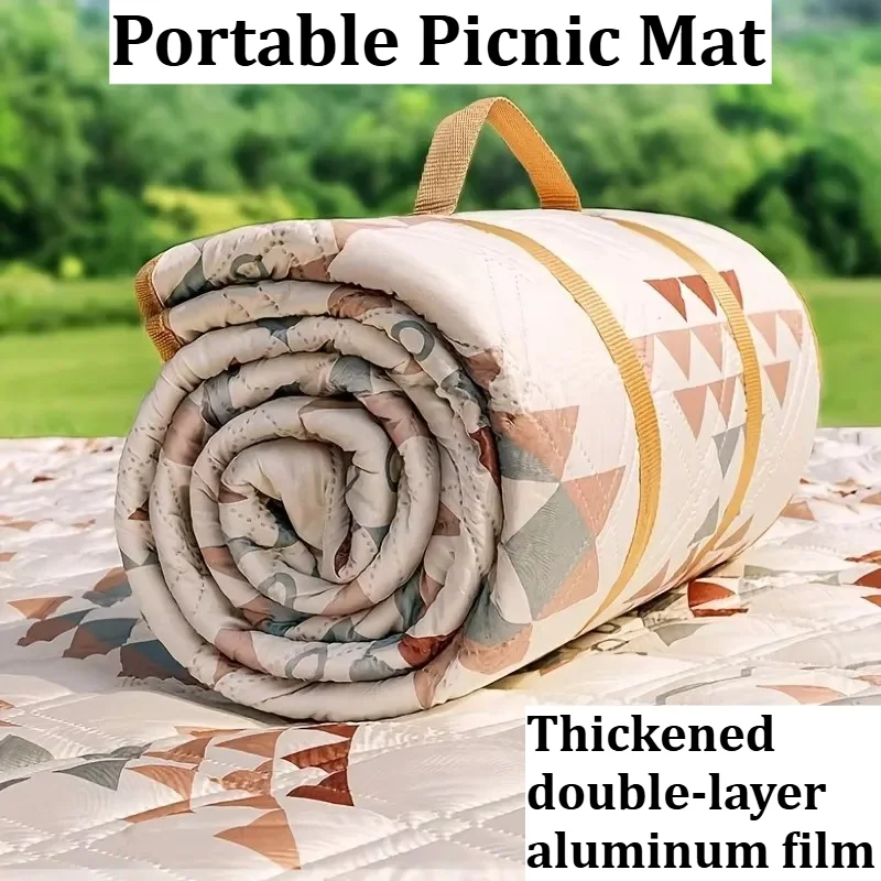 

Утолщенный водонепроницаемый коврик для пикника с подкладкой, складное портативное влагостойкое одеяло для кемпинга, пляжа, походов и парка
