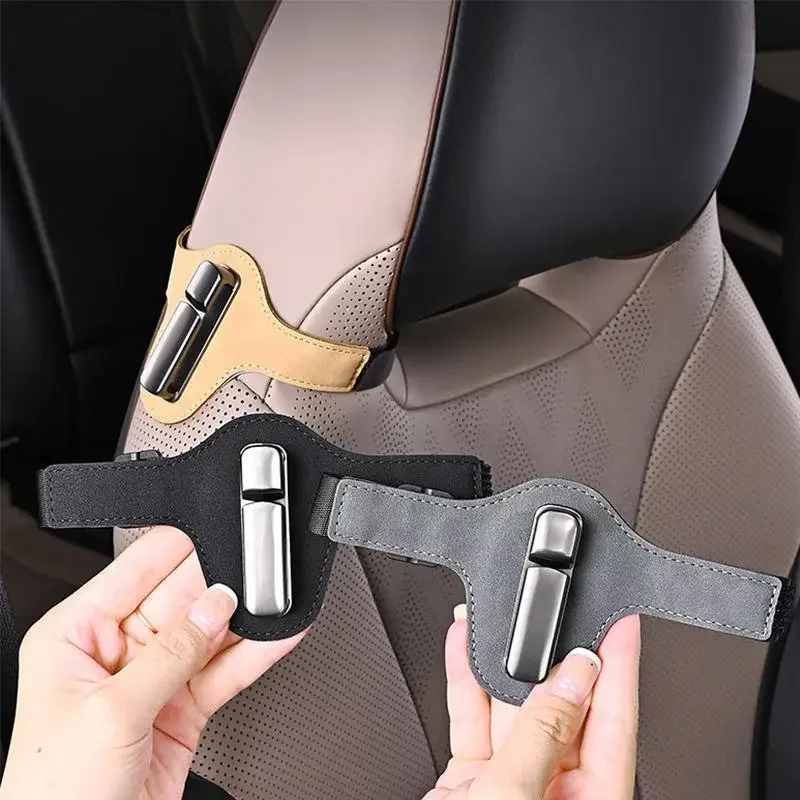 Car integrated seat belt fixed limiter, motion card clip, elastic adjuster, car seat back hook