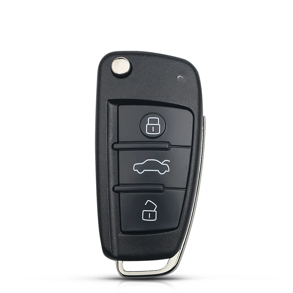 KEYYOU No Blade 3 Button Folding Flip Remote Car Key Shell Case For AUDI A2 A3 A4 A6 A6L A8 TT Key Fob Case Replacement