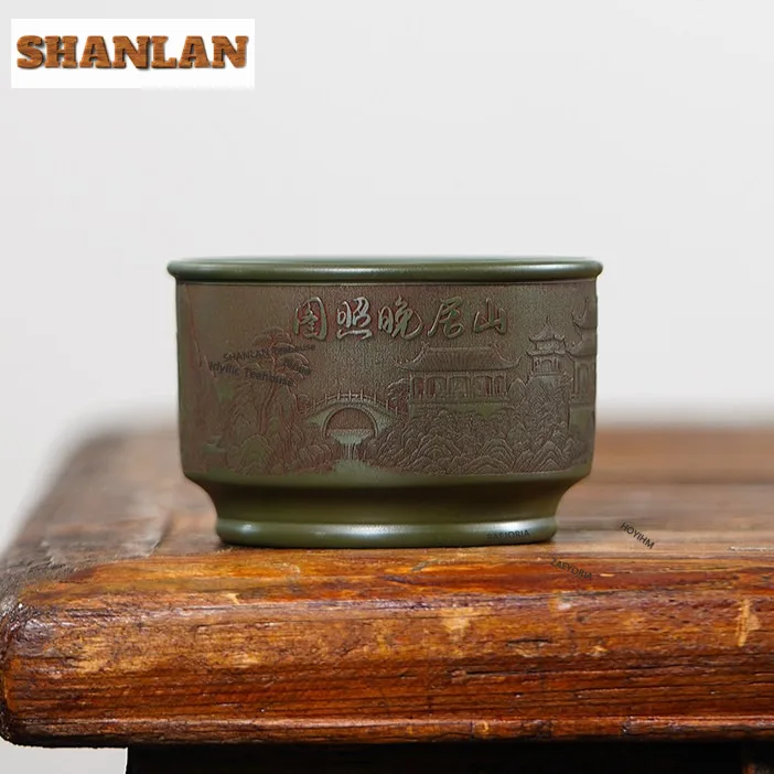 190ml Yixing Purple Clay Teacup Antique Tea Bowl Sample Tea Cup Tea-tasting Meditation Cup Chazhan Master Cups For Tea Supplies