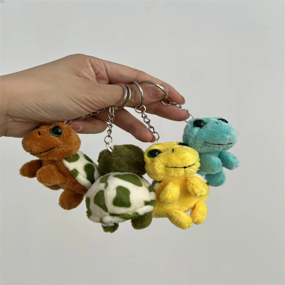 لطيف السلحفاة الخضراء الصغيرة سلسلة المفاتيح الصغيرة الكرتون دمى صغيرة أفخم محشوة اللعب لينة الحيوان الشكل قلادة ديكور للطفل دمى هدايا #2