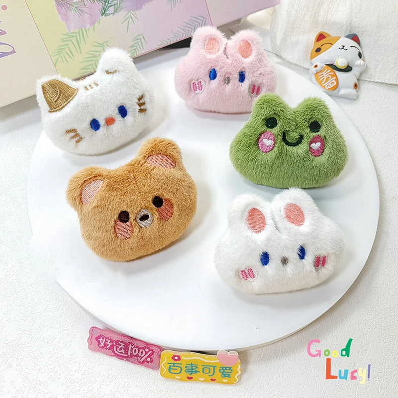 Cute Cartoon Plush Bear Frog Brooch For Girl Clothes Badge Pins Backpacks Pendant Decoration Accessories