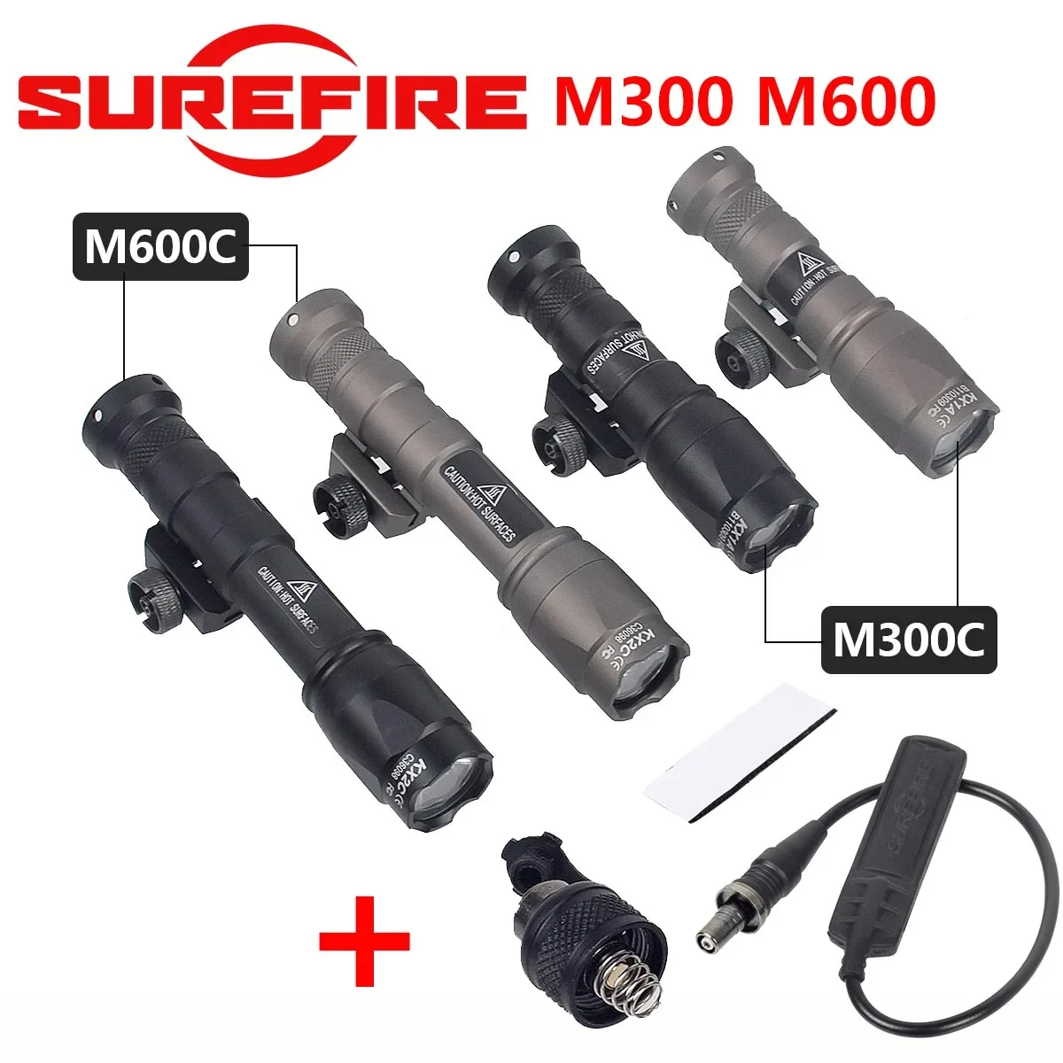 Airsoft Surefir M600C M600 M300 Tactical Scout Light AR15 Rifle Weapon Flashlight LED Hunting Spotlight SF M300A Gun lamp