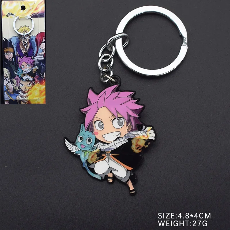 New FAIRY and TAIL Keychain Japanese Fantasy Magic Adventure Comics Cute Cartoon Character Key Ring Anime Fans Jewelry Gifts