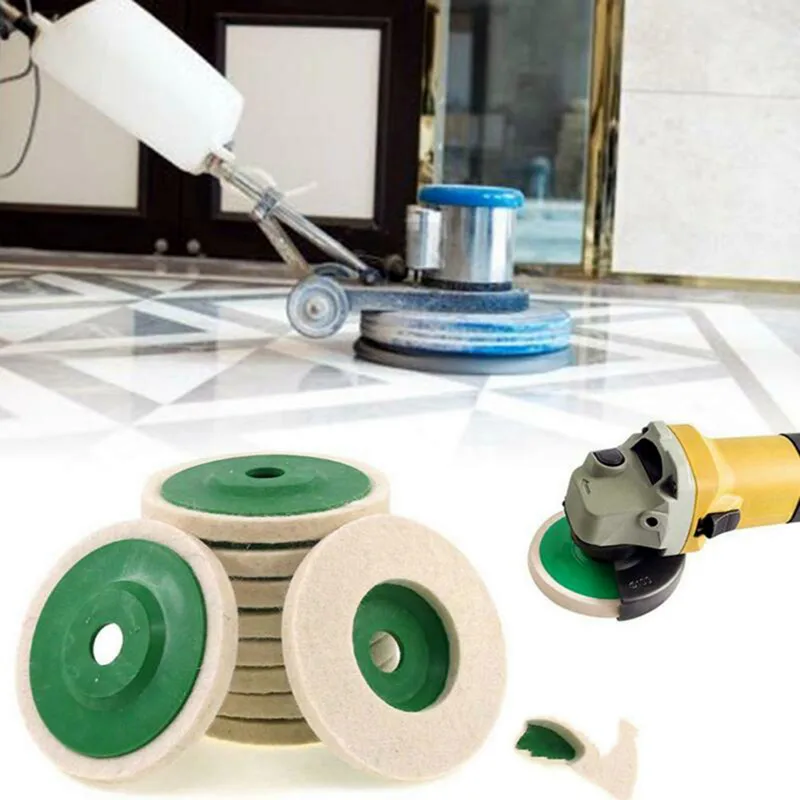 2 Buah/Set 4 Inci 100Mm Wol Roda Poles Bantalan Buffing Sudut Penggiling Merasa Pengamplasan Disk untuk Logam Marmer Kaca Keramik