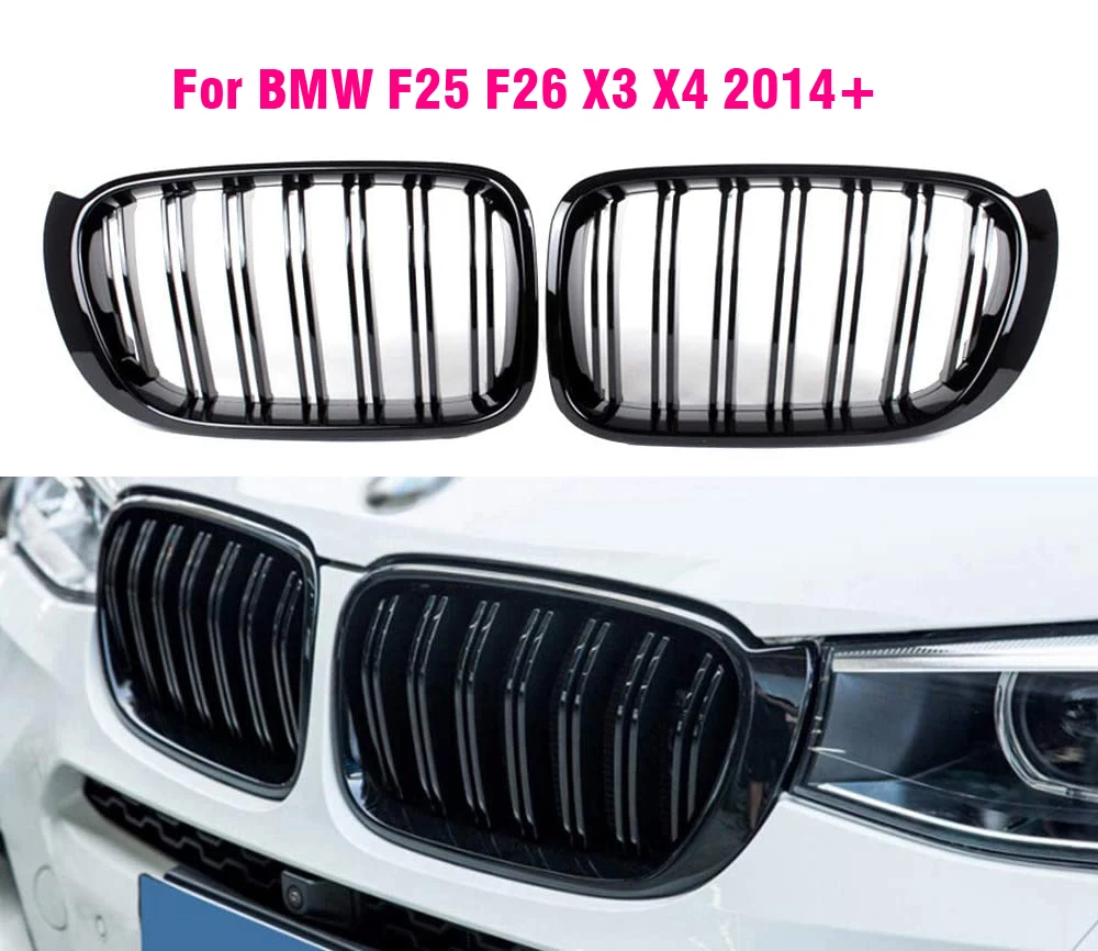 

Глянцевая черная передняя решетка из АБС-пластика, сетчатая решетка, совместимая с BMW X3 F25 X4 F26 2014+
