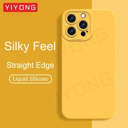For iPhone 16 15 14 11 12 13 Pro Max YIYONG Silky Liquid Silicone Soft Cover For iPhone16 Plus iPhone13 Mini SE 2020 Phone Case