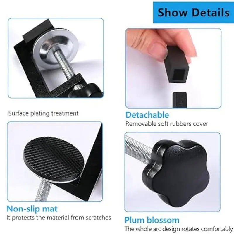 A53Q-12Pcs G-Clips,Adjustable Patio Furniture Clips- Sofa Rattan Furniture Clamps-Rattan Clamps Wicker Chair Fasteners