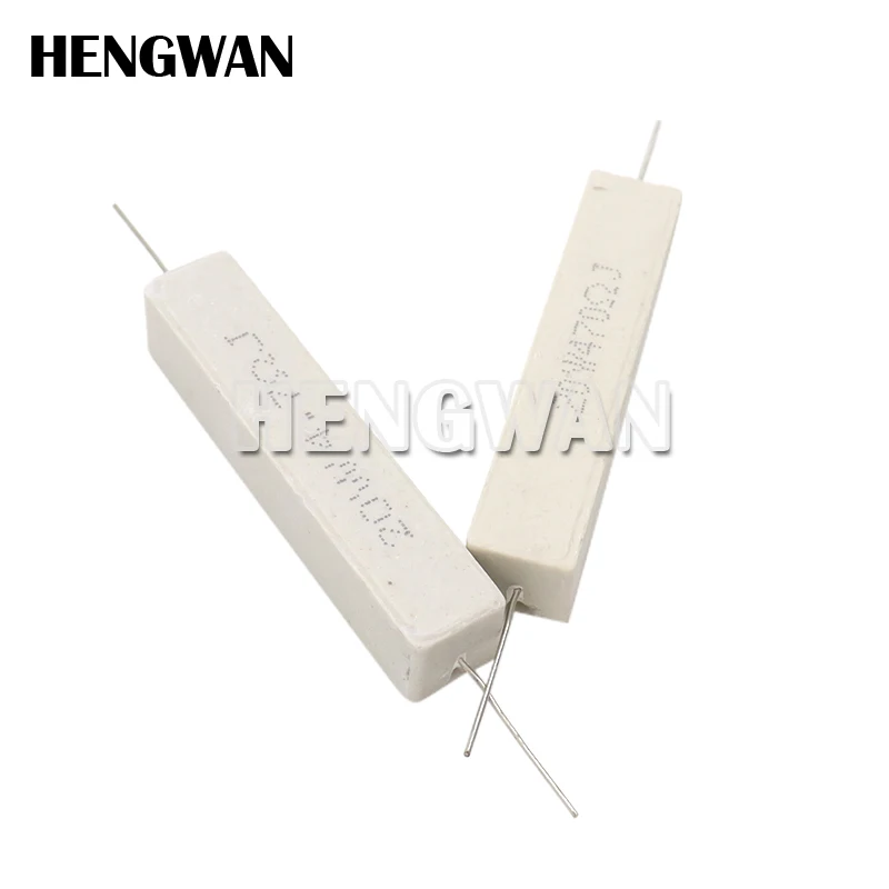 2pcs 20W 5% Cement Resistor Power Resistance 0.1 - 10K 0.1R 0.5R 10R 50R 0.22 0.33 0.5 1 2 5 8 10 20 22 30 50 100 1K 1.5K 2K ohm