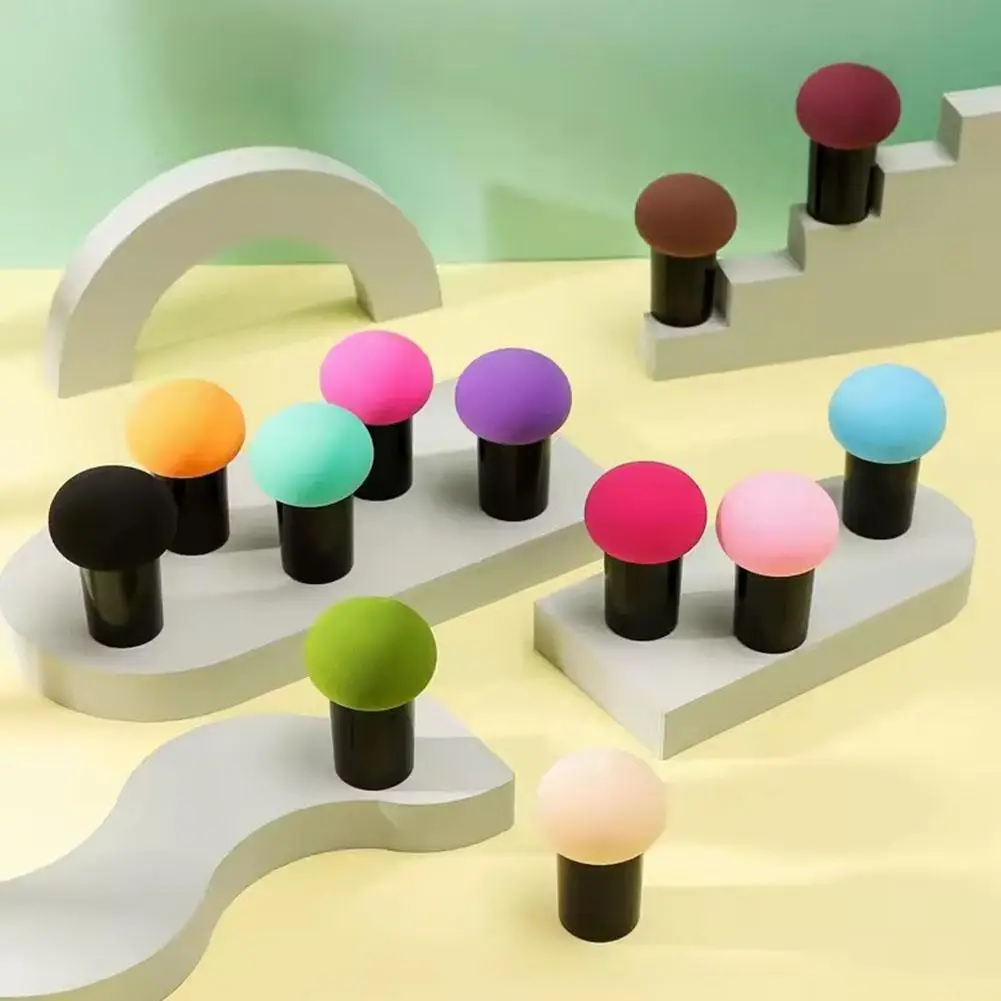 Cosmetic Puff Powder Brush Round Head Mushroom Shape Handle Makeup Foundation Sponge Concealer Smooth Dry & Wet Beauty Tool