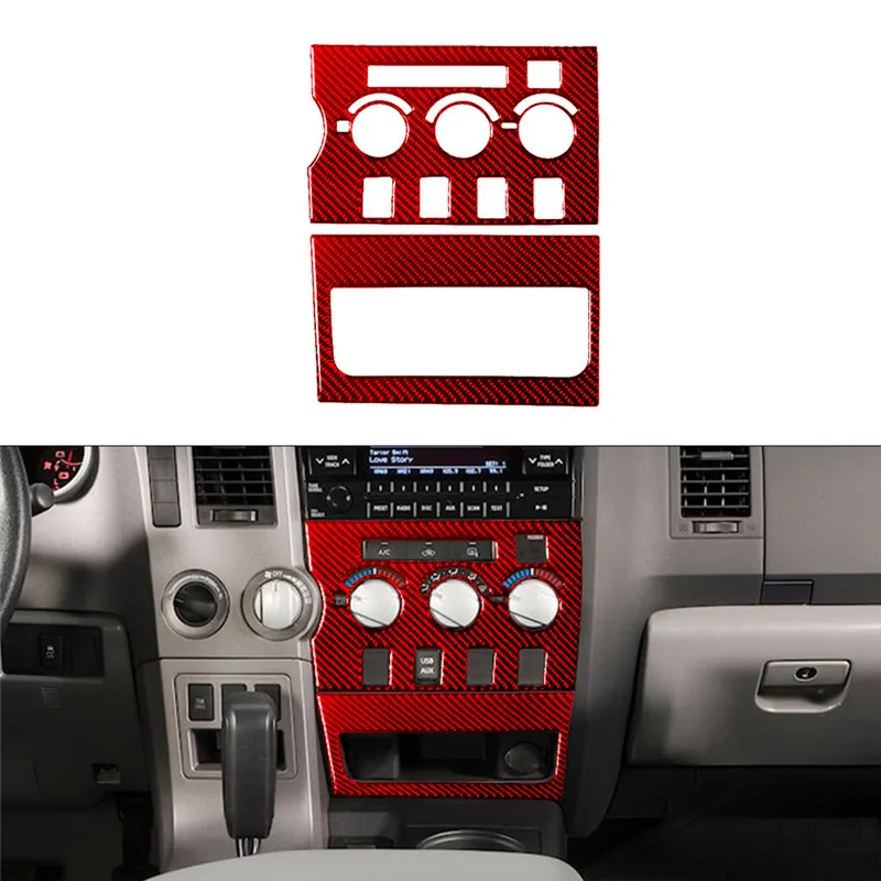 

Car Interior Speedometer Water Cup Holder Gear Shift Panel Carbon Fiber Red Stickers For Toyota Tundra 2007-2013 With Navigation