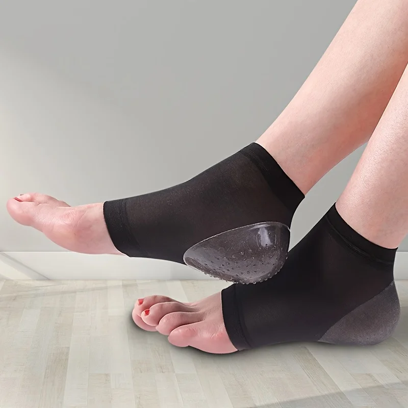 زوج واحد من جوارب السيليكون المطورة عالية المرونة وقابلة للتنفس، جوارب حماية للكاحل، دعامة لدعم الكاحل، أفضل ملحق ضغط للكاحل