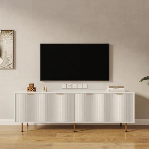 

Modern Wooden Panel TV Stand with Large Storage for Living Room and Dining Area Luxury Design