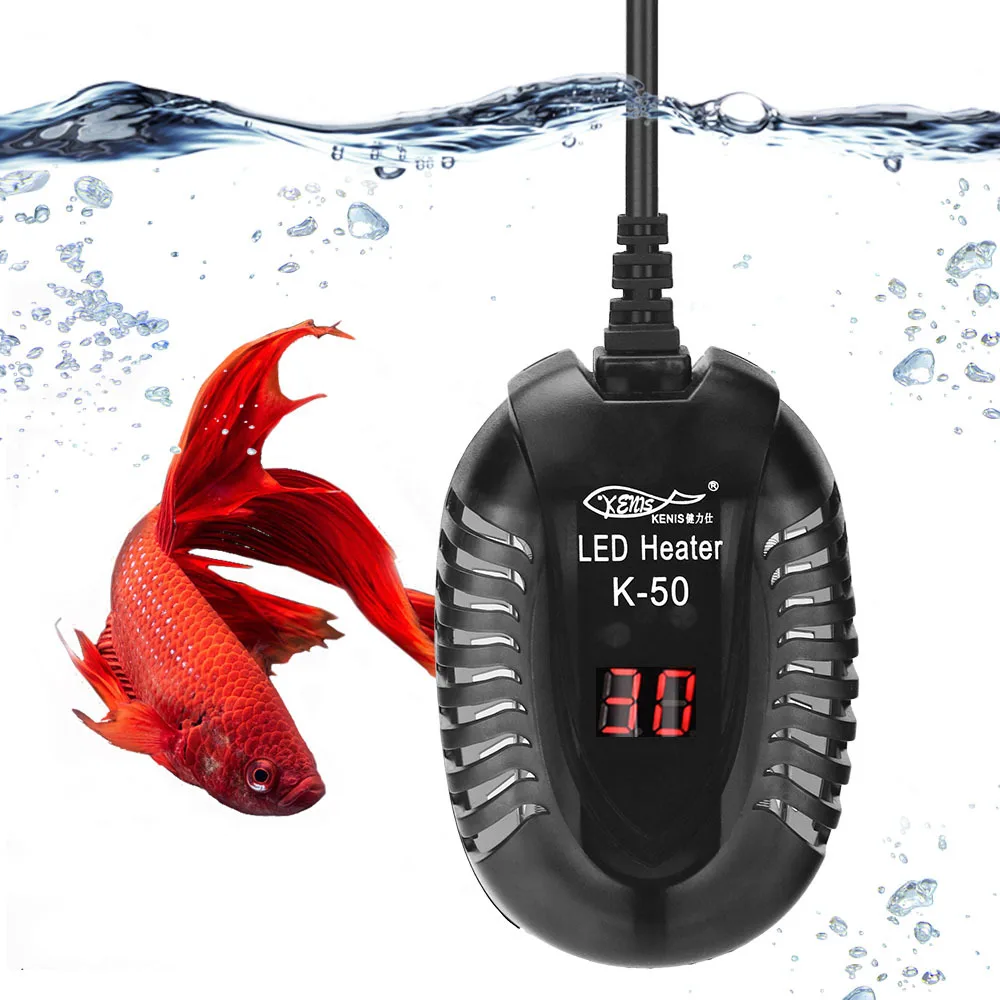 Digital Fish Tank Heater Mini Aquarium Heater with External Setting Button Shatterproof Heater for Fish or Turtle Tank