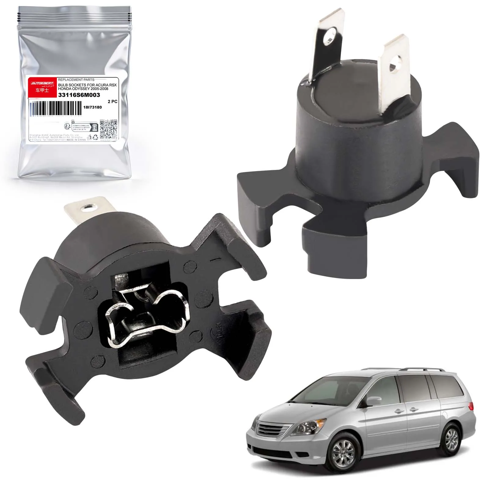 H1 Headlight Bulb Socket Retainer 33116S6M003 For Honda Odyssey 2005-2008 Acura RSX 2002-2006 Adapter Holder Replacement