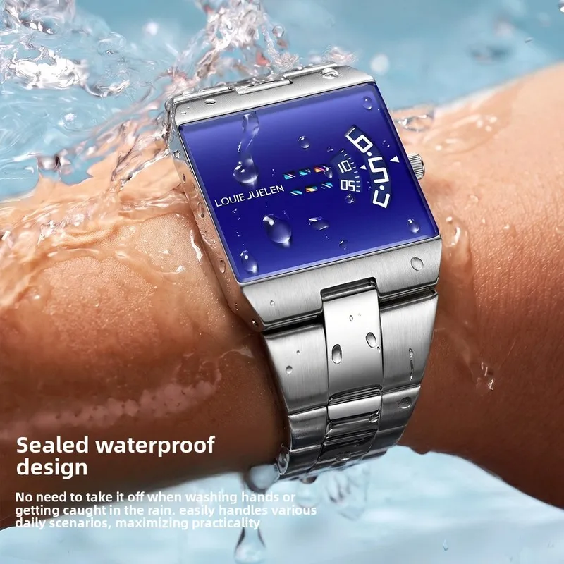 New Trendy Tech Men's Watch Borderless Laser Starlight Quartz Wristwatch
