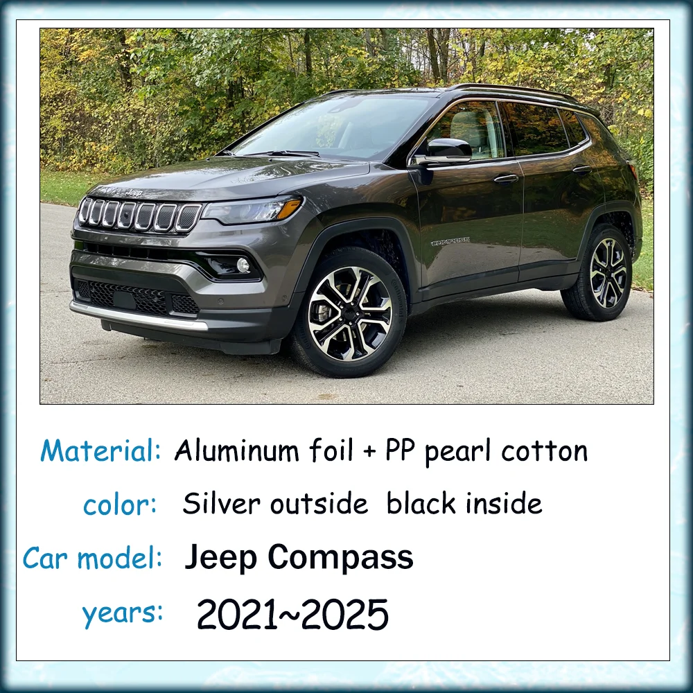 

Для Jeep Compass 2021 ~ 2025 2022 2023 2024 автомобильный солнцезащитный козырек для бокового окна, лобовое стекло, солнцезащитный козырек, аксессуары для зонтиков