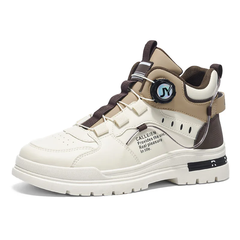 Men's High Top Boots British Style Retro Thick Sole Height Increasing Sports Leisure Outdoor Work Shoes