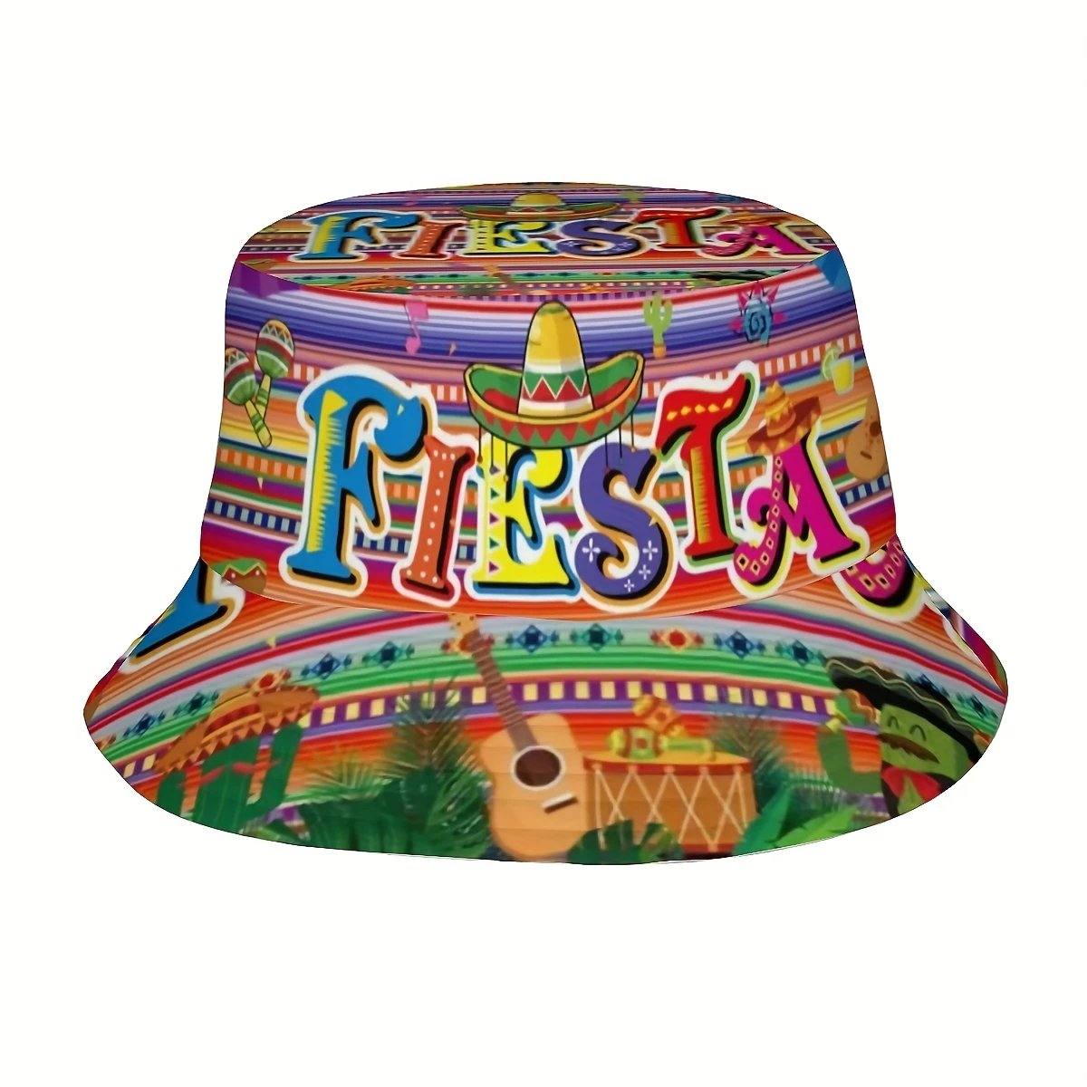 fiesta-com-chapeu-de-palha-e-guitarra-alem-de-um-cacto-este-chapeu-de-pescador-estampado-unissex-e-um-acessorio-moderno