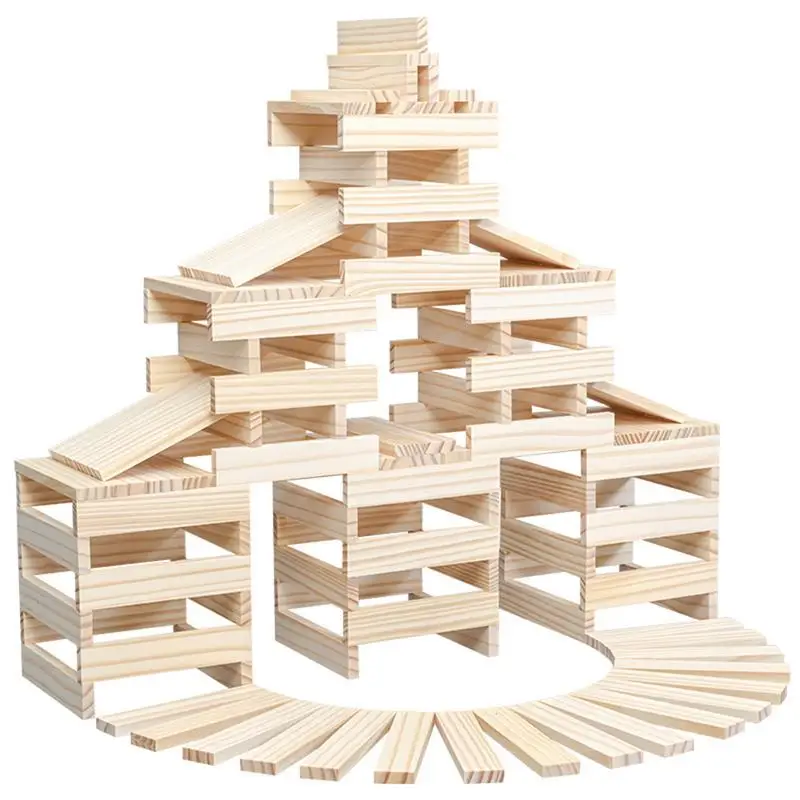 Juego de bloques de construcción de madera, bloques apilables de madera ligeros, bloques de construcción ensamblados seguros, juguetes de aprendizaje Montessori para niños, regalos