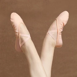 Ballet Dance Shoes for Women Girls Split Soft Sole Stretch Canvas Ballet Slippers Elastic Fabric Professional Ballet Shoes