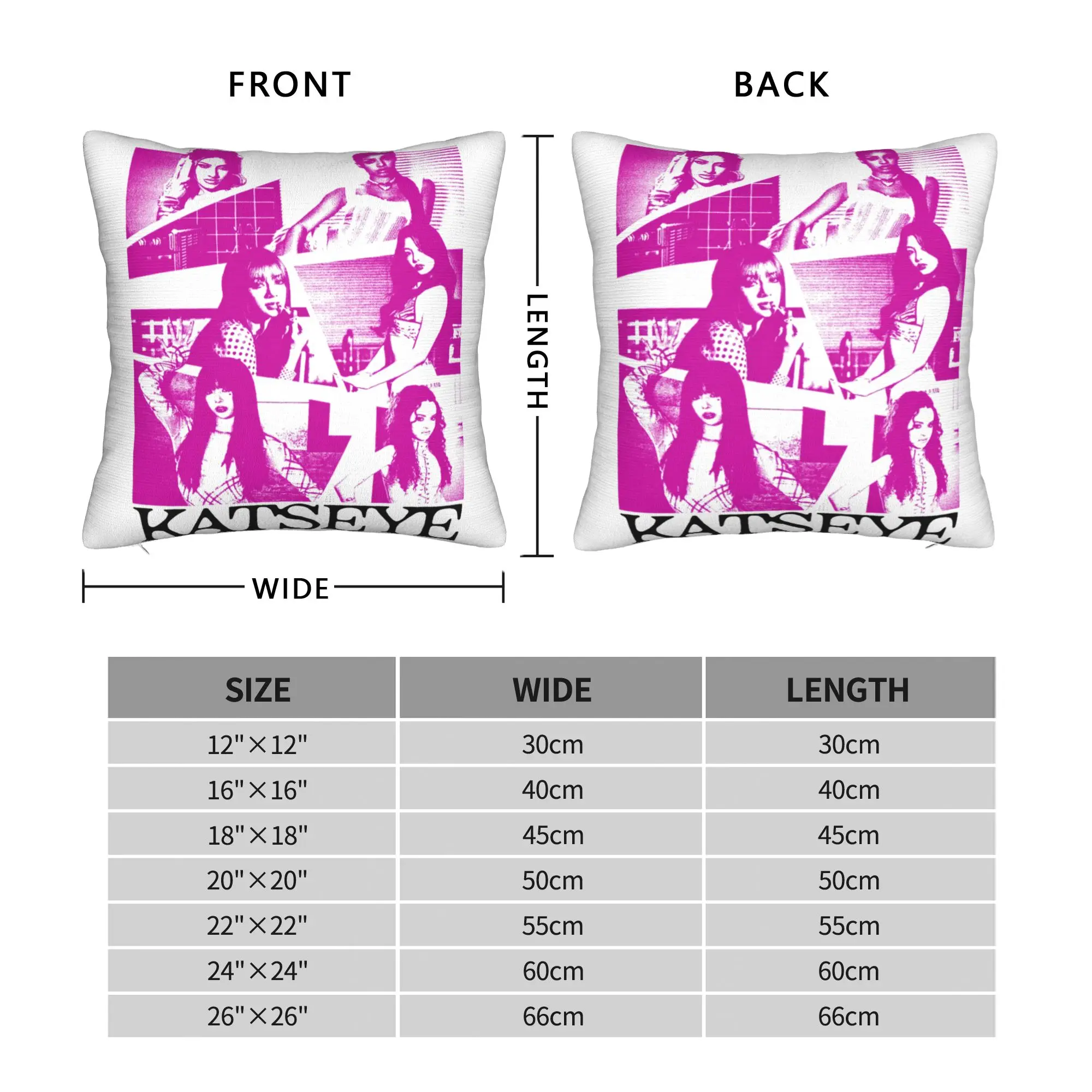 Katseye Purple Grunge Girl Band Pillow Cover  Comfy Cushion Cover Kawaii Pillow Case For Sofa Couch Bed Living Room