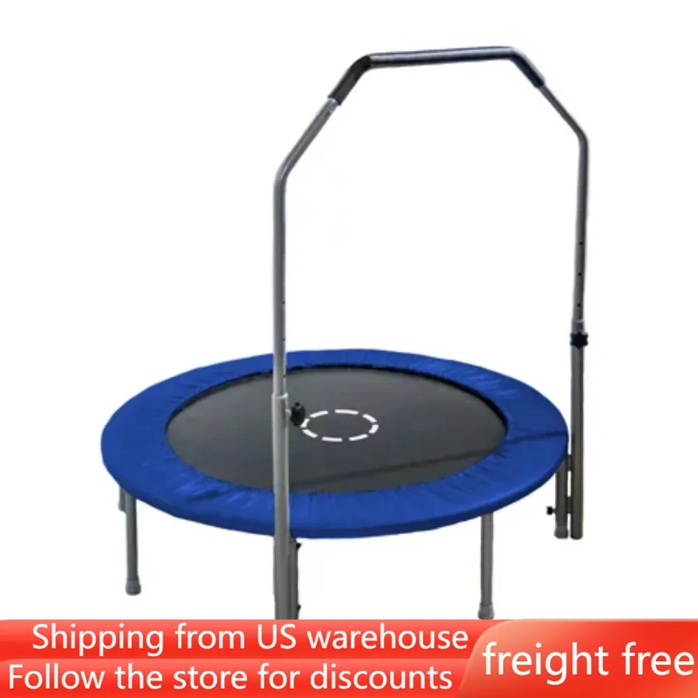 

48-Inch Mini Trampoline Trampolines With Handle Bar Pokes Pokes for Child Blue Sports and Entertainment