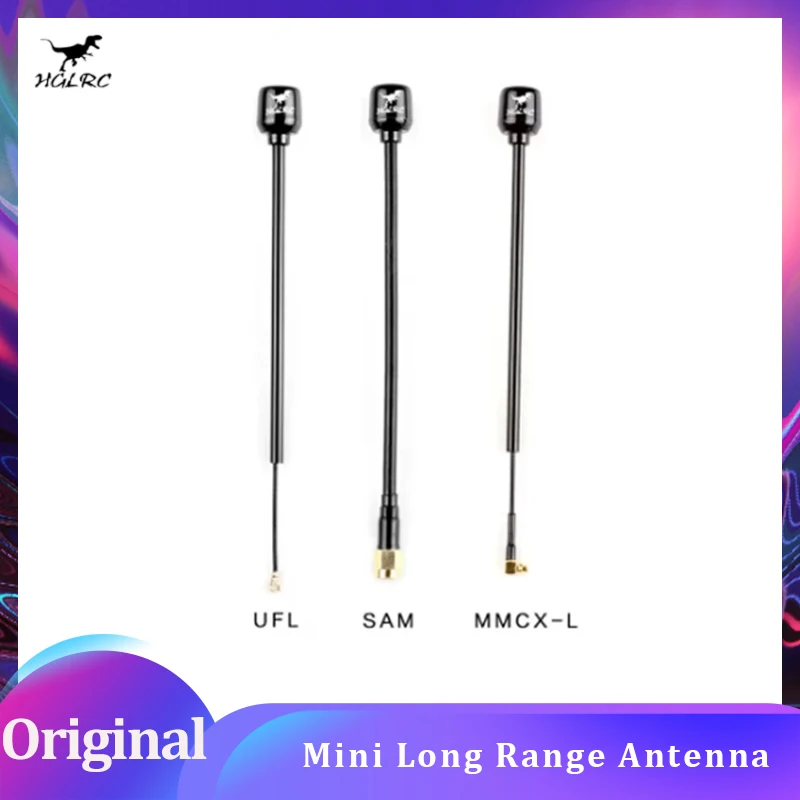 

HGLRC Мини-молотковая антенна дальнего действия Mini RHCP LHCP Spin SMA IPEX MMCX Угол 5,8G 2,5 дБи 135 мм для гоночного дрона RC FPV