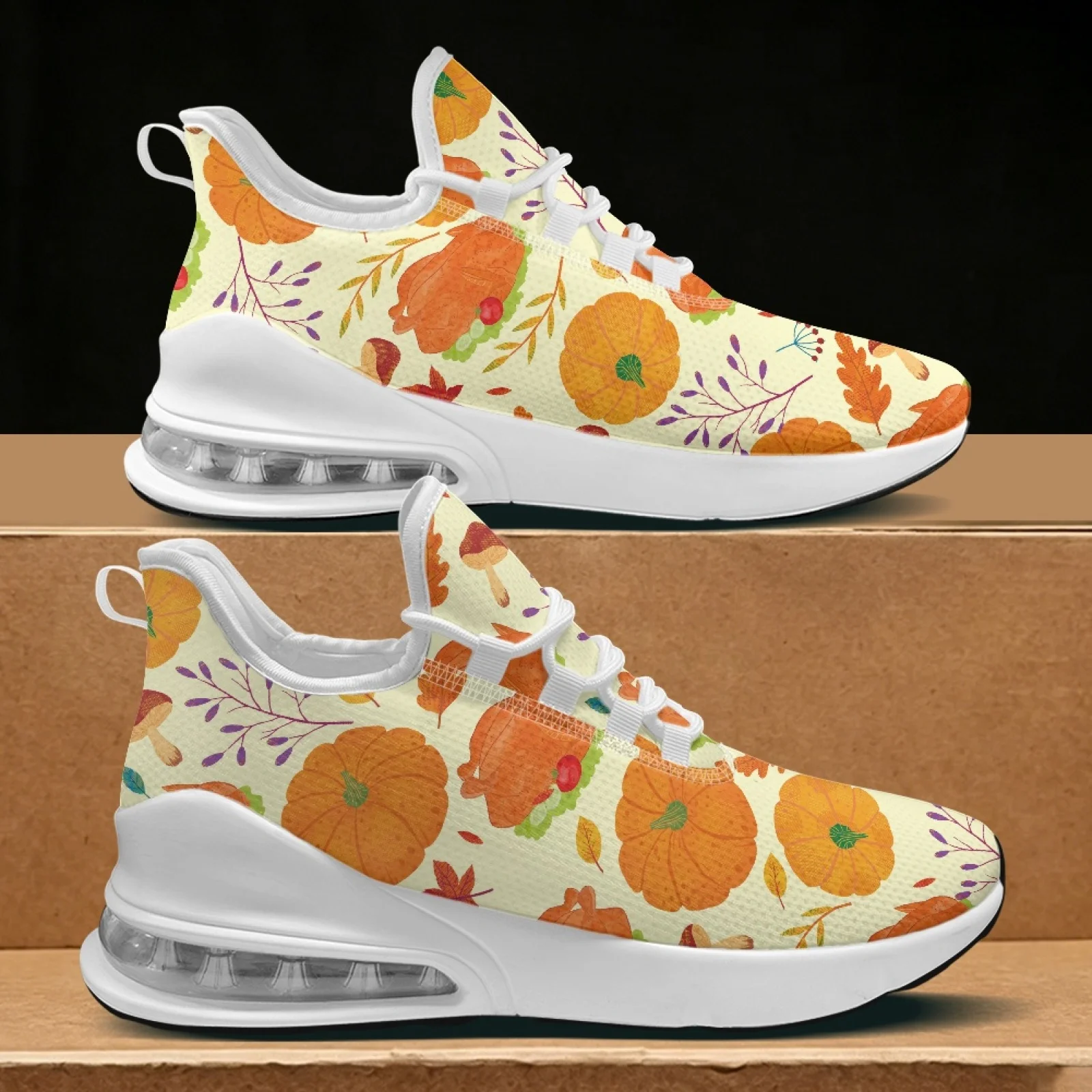 XIXIRIMIDO Thanksgiving Air Cushion Shoes for Woman Sneaker Running Shoes Autumn/Winter Casual Shoes Festive Gifts for Family