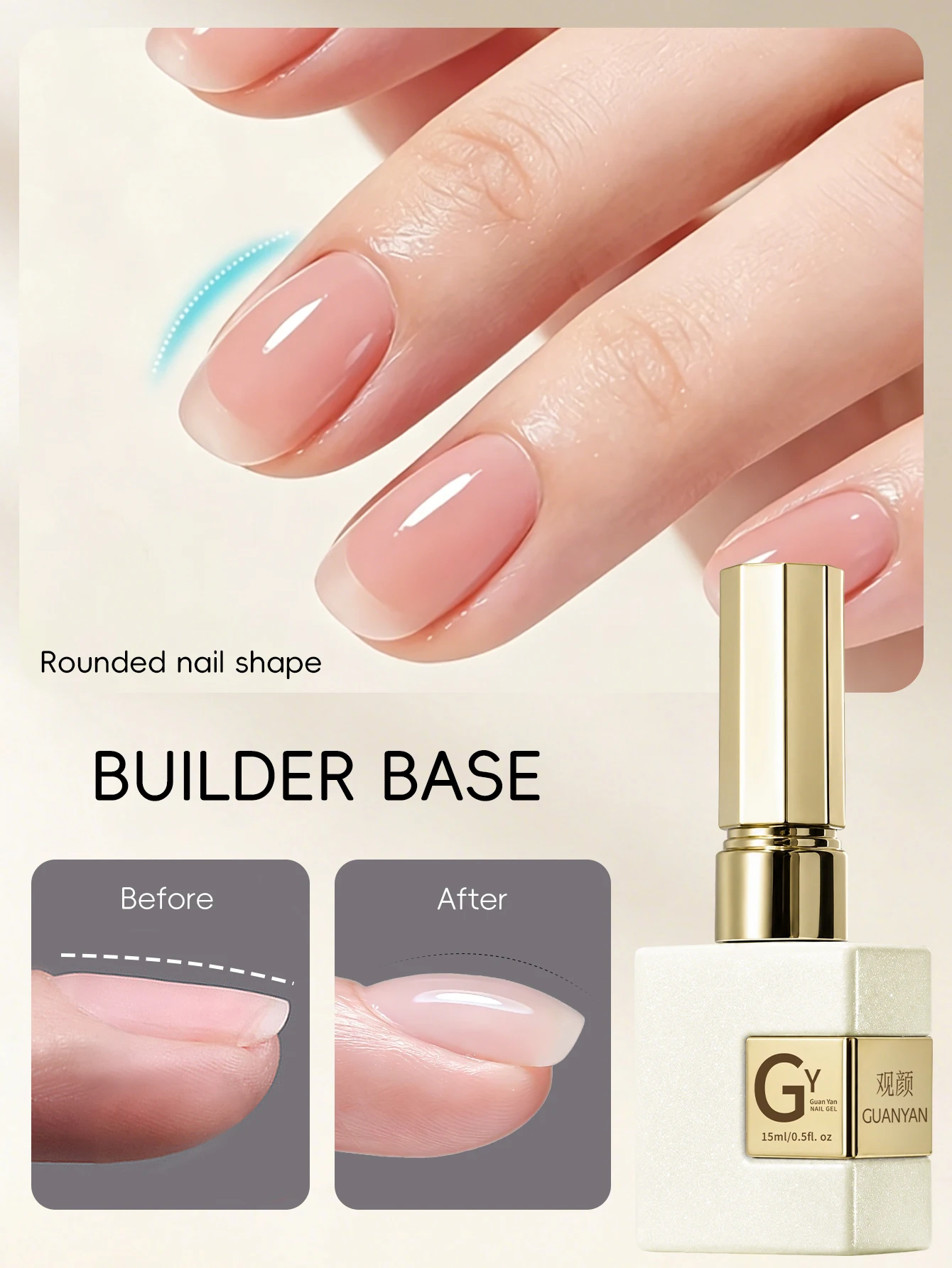 1Pc 15ml Clear Building Nail Gel Nail Polish For Strengthener Gel Extension Gel Base Coat In A Bottle Soak Off UV LED Gel Nail