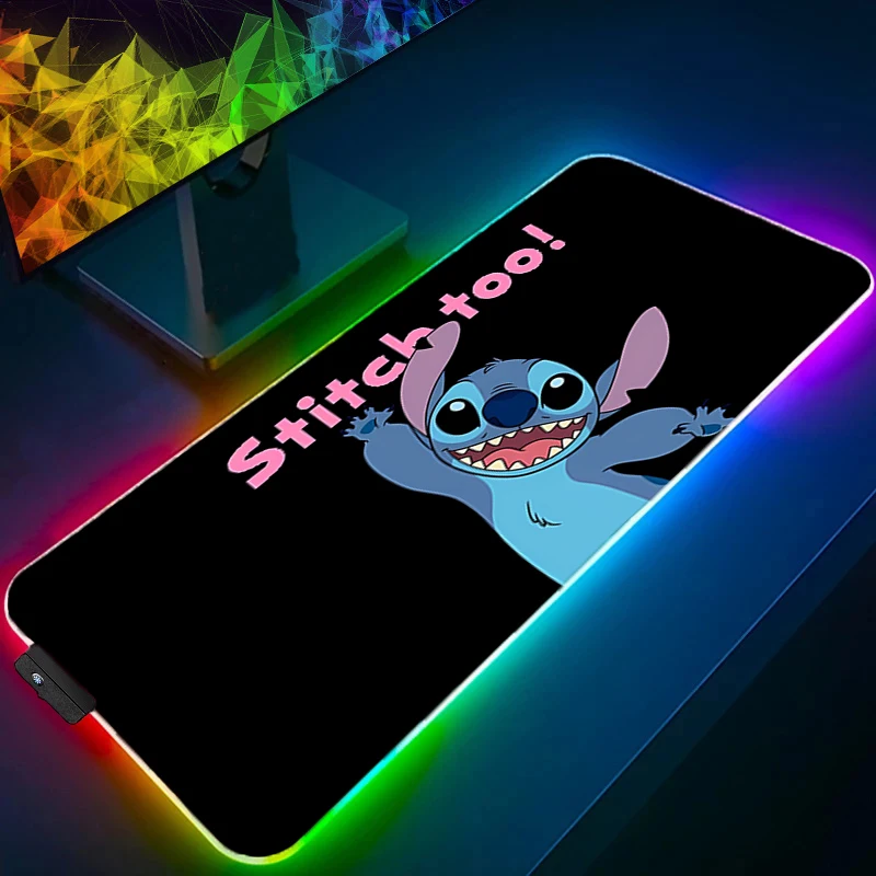 RGB Mouse Pad Stitch gamer Large LED Keyboard NonSlip Locking Edge Rubber Computer Carpet Desk Mat PC Gamer Backlight MousePad