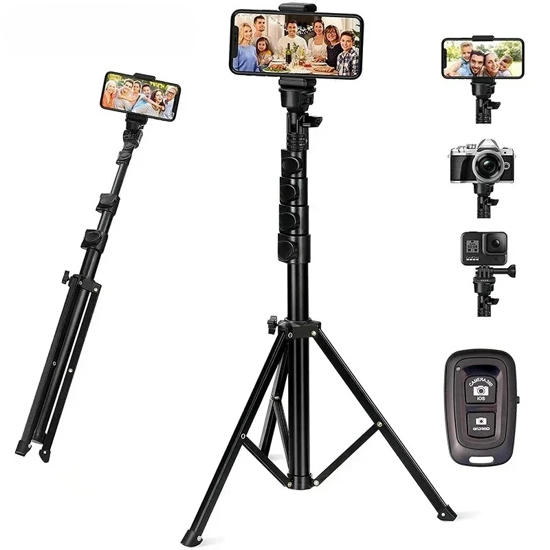 

Phone Tripod, Selfie Stick Tripod with Remote, Upgraded iPhone Tripod Stand & Travel Tripod, Solidest Cell Phone Tripod