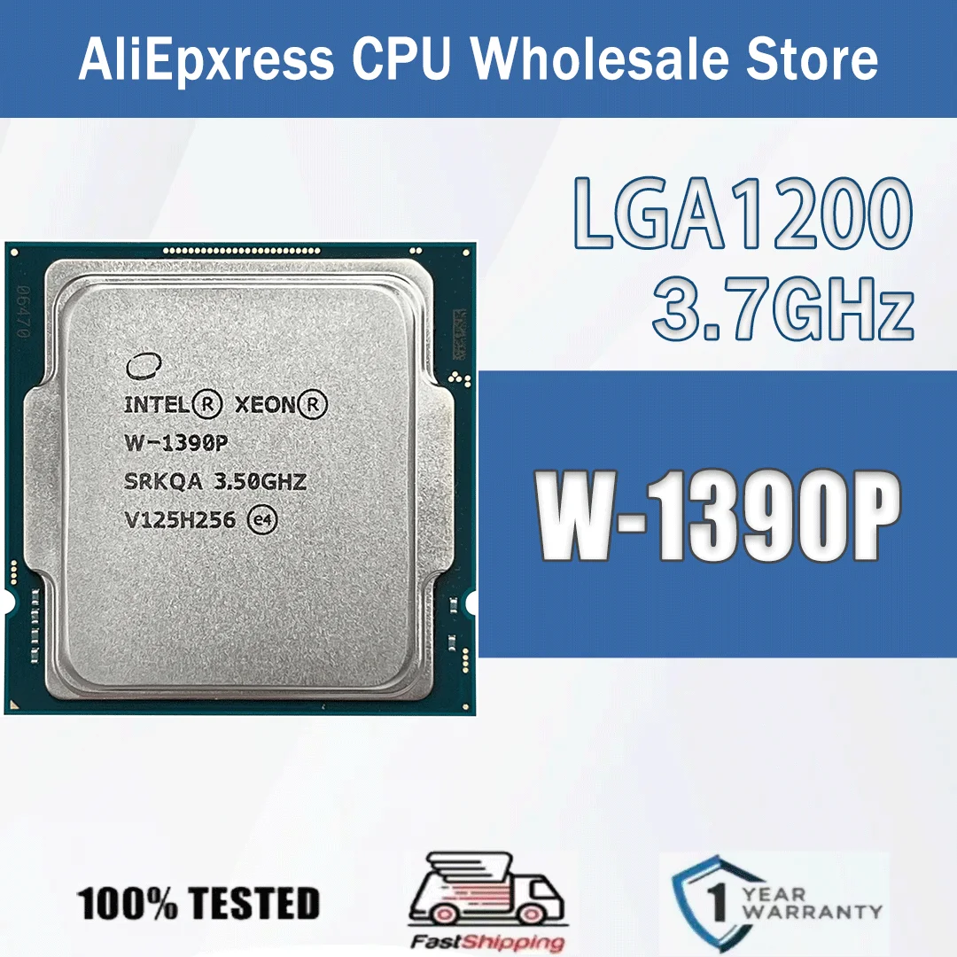 Intel Xeon W-1390P 8 Kerne 16 Threads 3,7 GHz 65 W 24 MB Cache 10 nm Rocket Lake-W DDR4-3200 MHz SRK45 LGA 1200 UHD Graphics P750