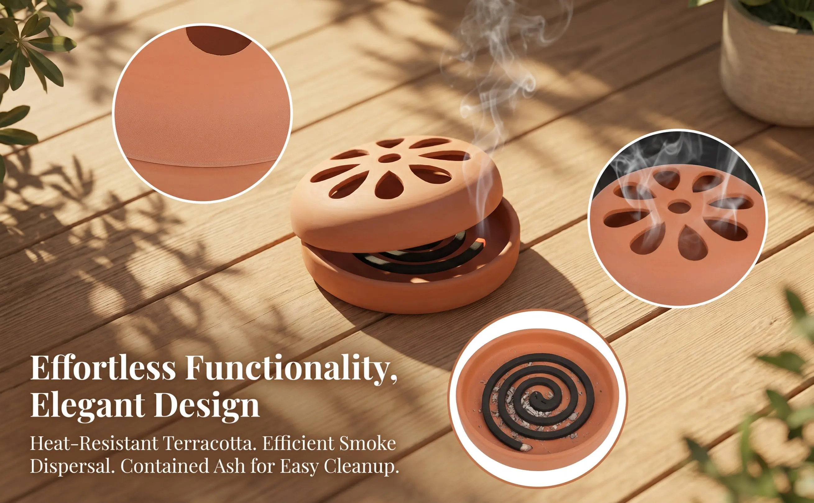 2Pcs Retro Simple Incense Holder Hollow Design Burner Portable Ceramic Fragrance Rack for Home Garden Campsite
