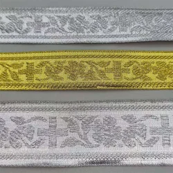 Jesus Desgin Jacquard Ribbons Boho Embroidered Gold Ribbon Sewing Lace For DIY Crafts Clothing Decor