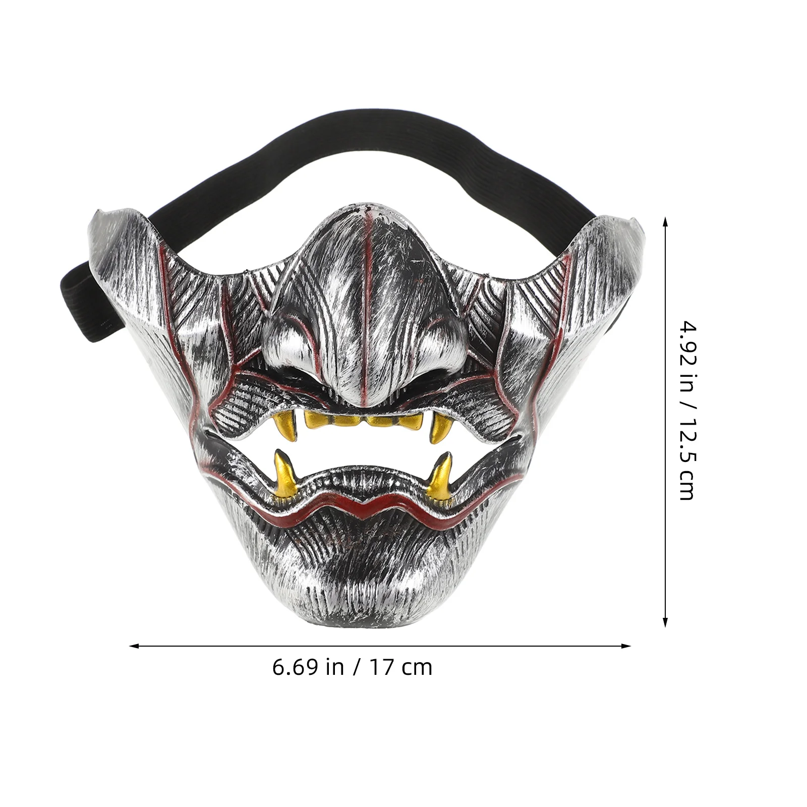 Half Face Demon Masker Prajna Cosplay Halloween Prop Comfortabele pasvorm Cover voor gemaskerde balevenementen