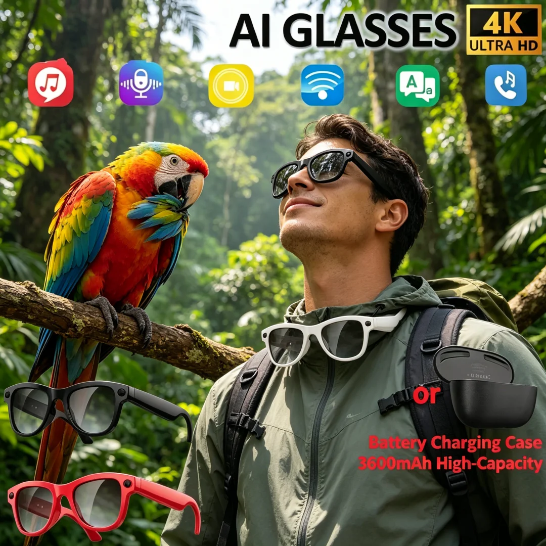 

Rarefied AI Smart Glasses 2026 4K HD AI Smart Glasses Camera Bluetooth Call Voice Assistant Control Smart Glasses High-end Wear