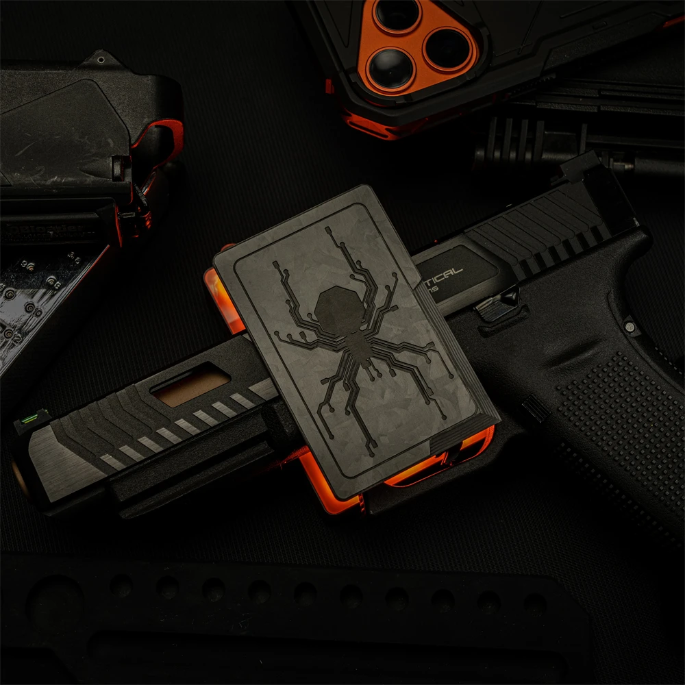 

Forged Carbon Fiber Patch Knife Card Thousand-handed DIY Skeleton Data Spider Contour Line Tactical Armband for Clothing Decor