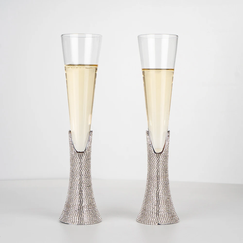 Imagem -06 - Handmade Diamante Cristal Champagne Glass Presente de Casamento Criativo Copa de Luxo Cálices Domésticos Taças de Vinho Bar Drinkwear Pcs