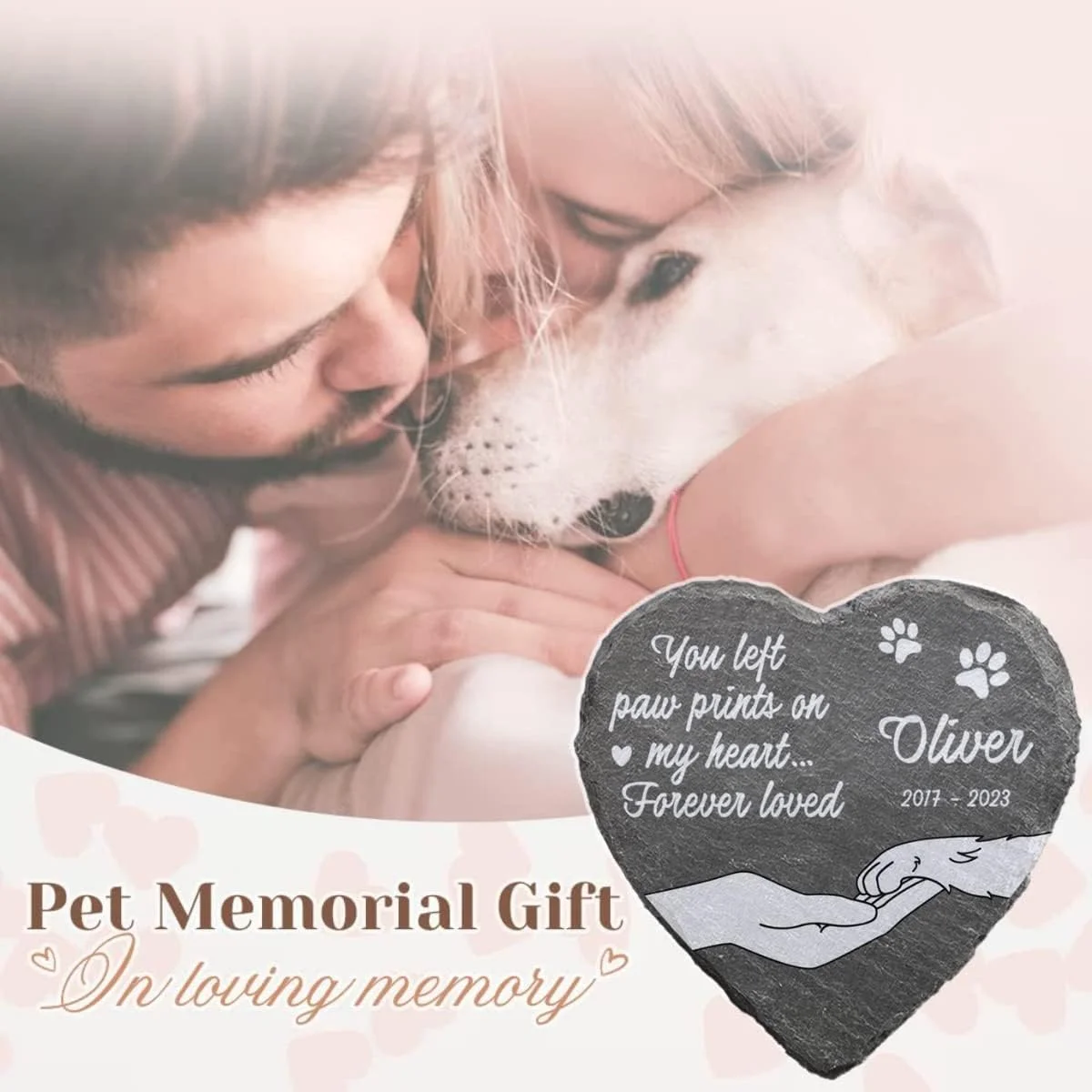 Custom Dog Memorial Stone Dog/Cat Memorial Gifts for Loss of Dog Pet Memorial Gifts Cemetery Decorations for Grave