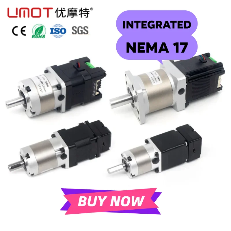 UMOT High Accuracy Nema17 Integrated Planetary Gear Closed Loop Stepper Motor RS485+Direction Driver Gearbox Reducer