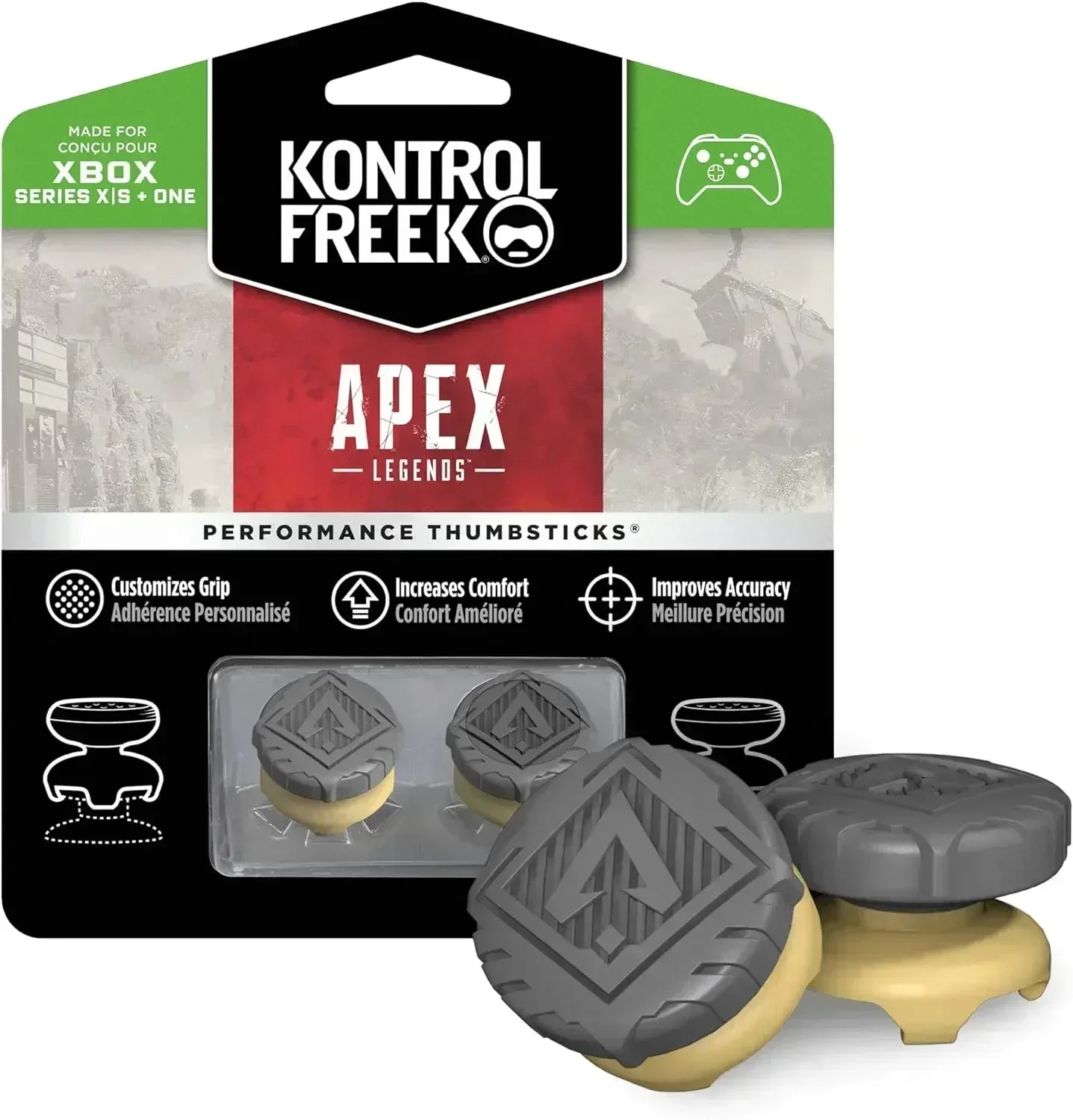 KontrolFreek Apex Legends Performance Thumbsticks for Xbox One and Xbox Series X | 2 High-Rise, Hybrid